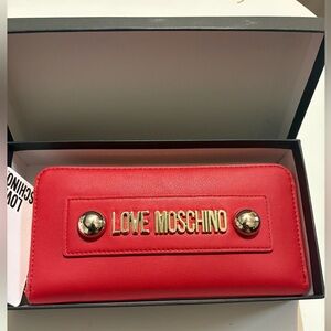 Love Moschino Red Wallet with Gold Accents